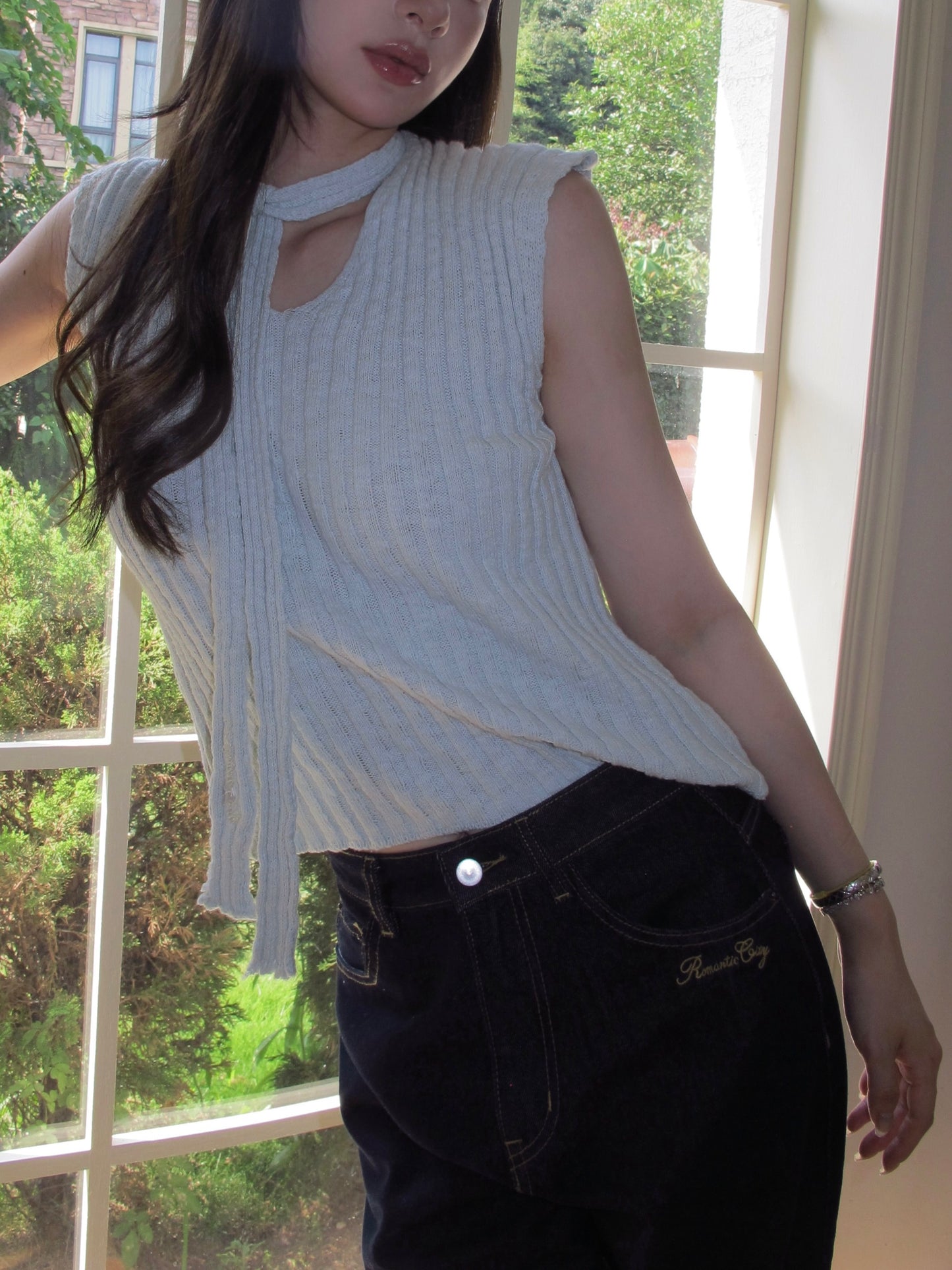 Chiffon knit top