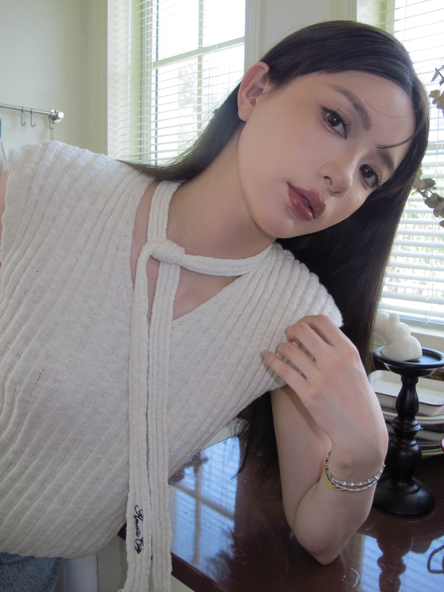 Chiffon knit top