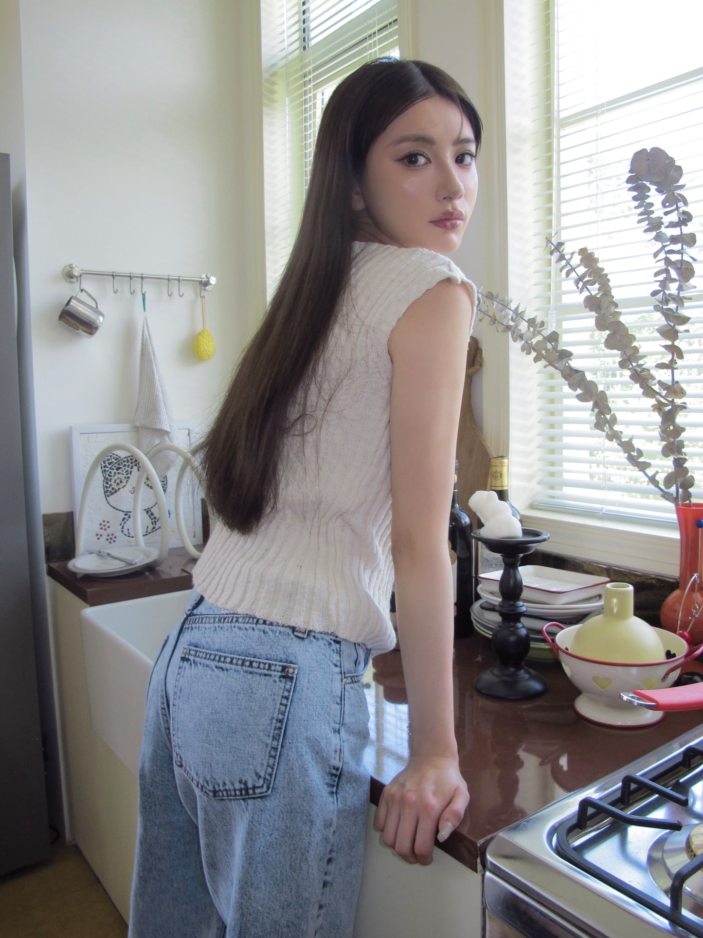 Chiffon knit top
