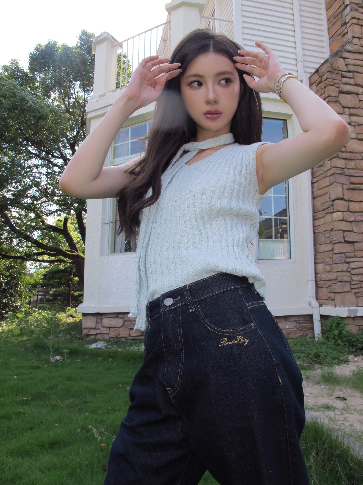 Chiffon knit top