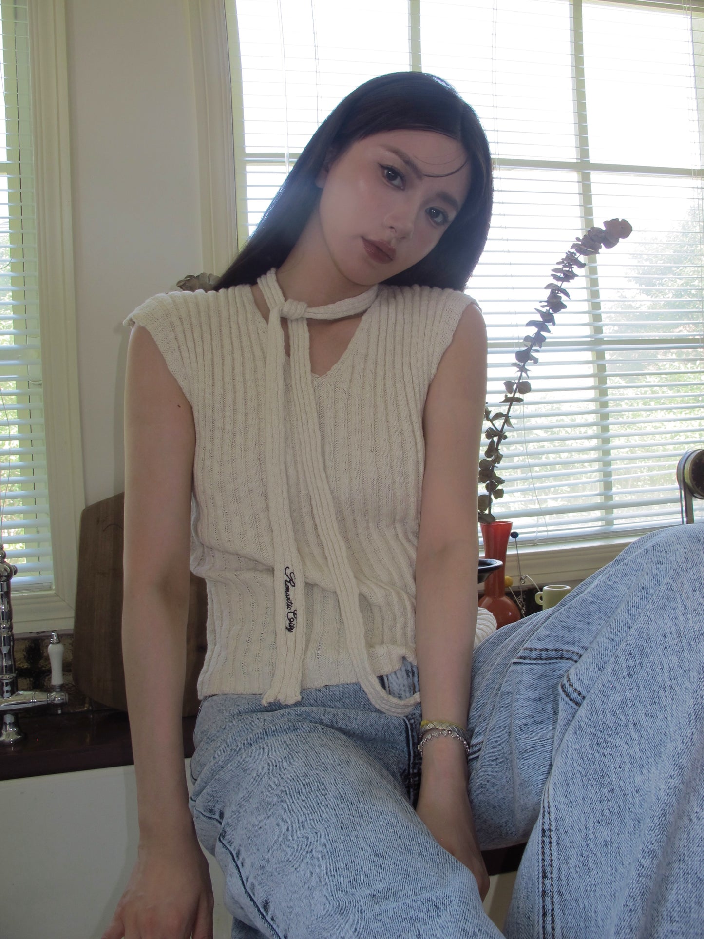 Chiffon knit top