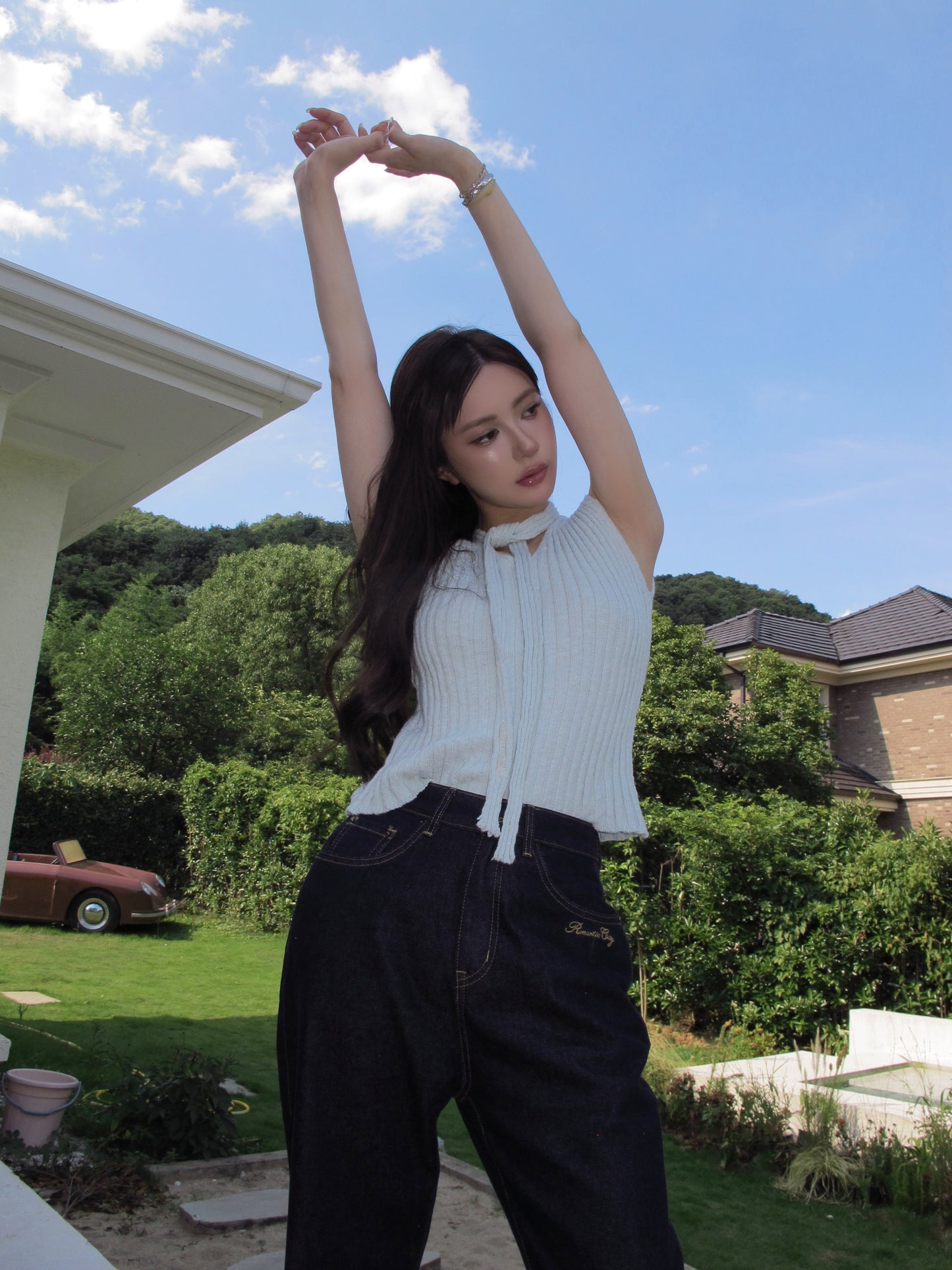 Chiffon knit top