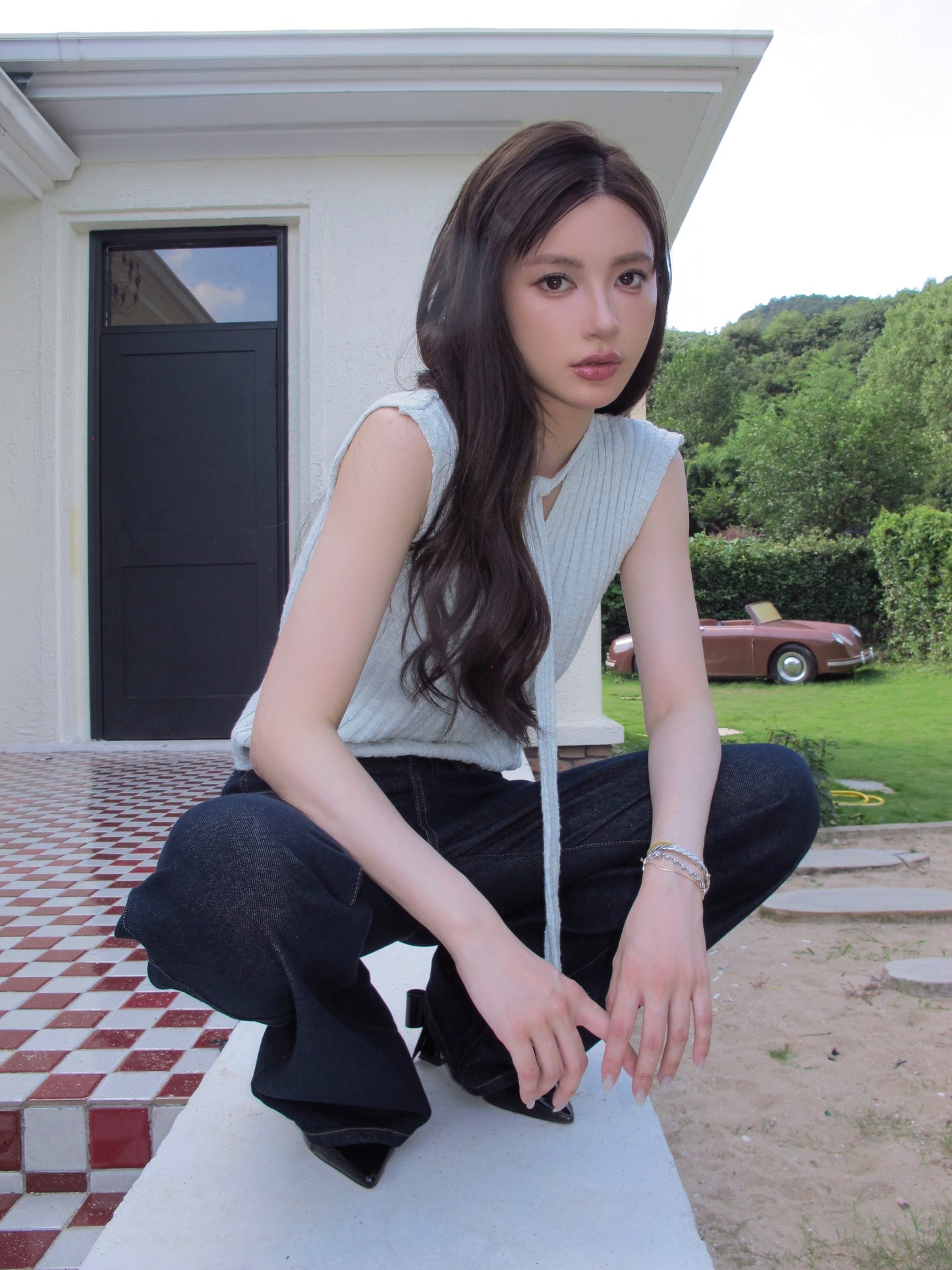 Chiffon knit top