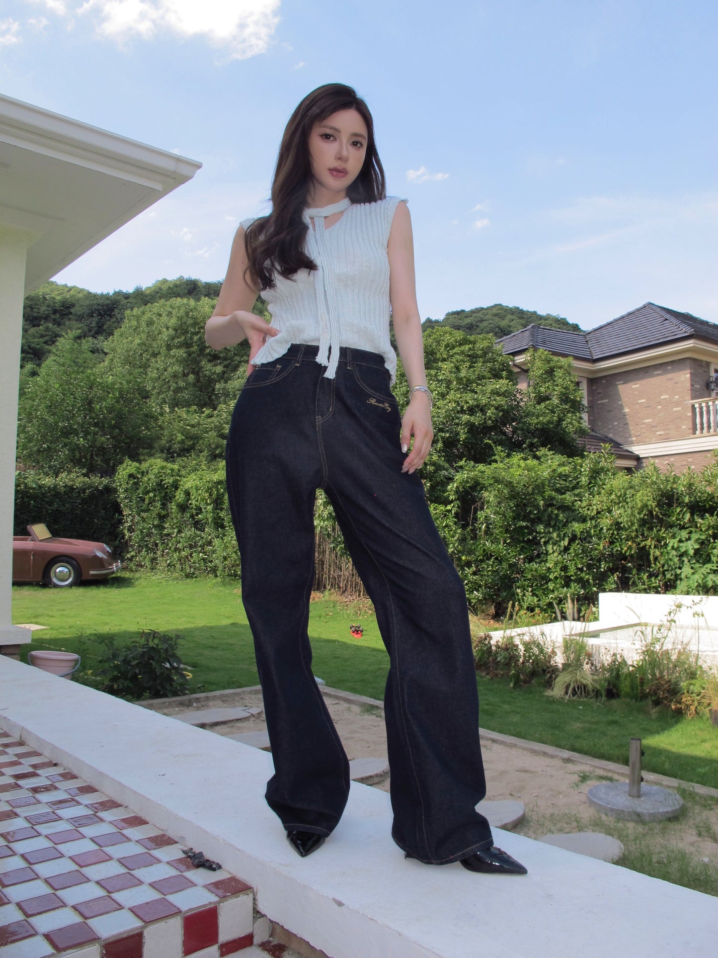 Chiffon knit top