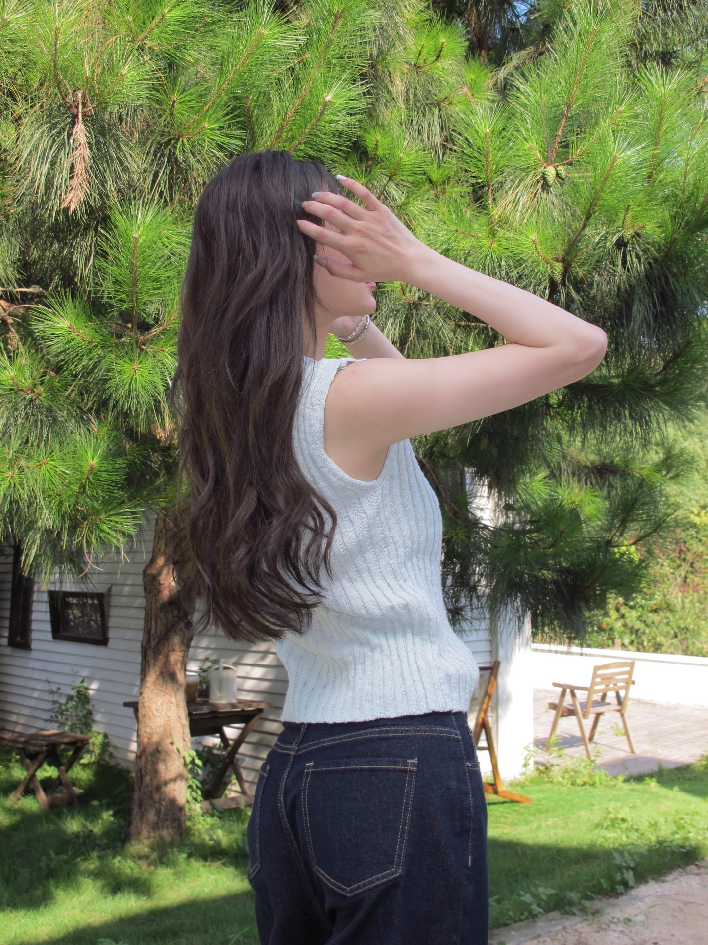 Chiffon knit top