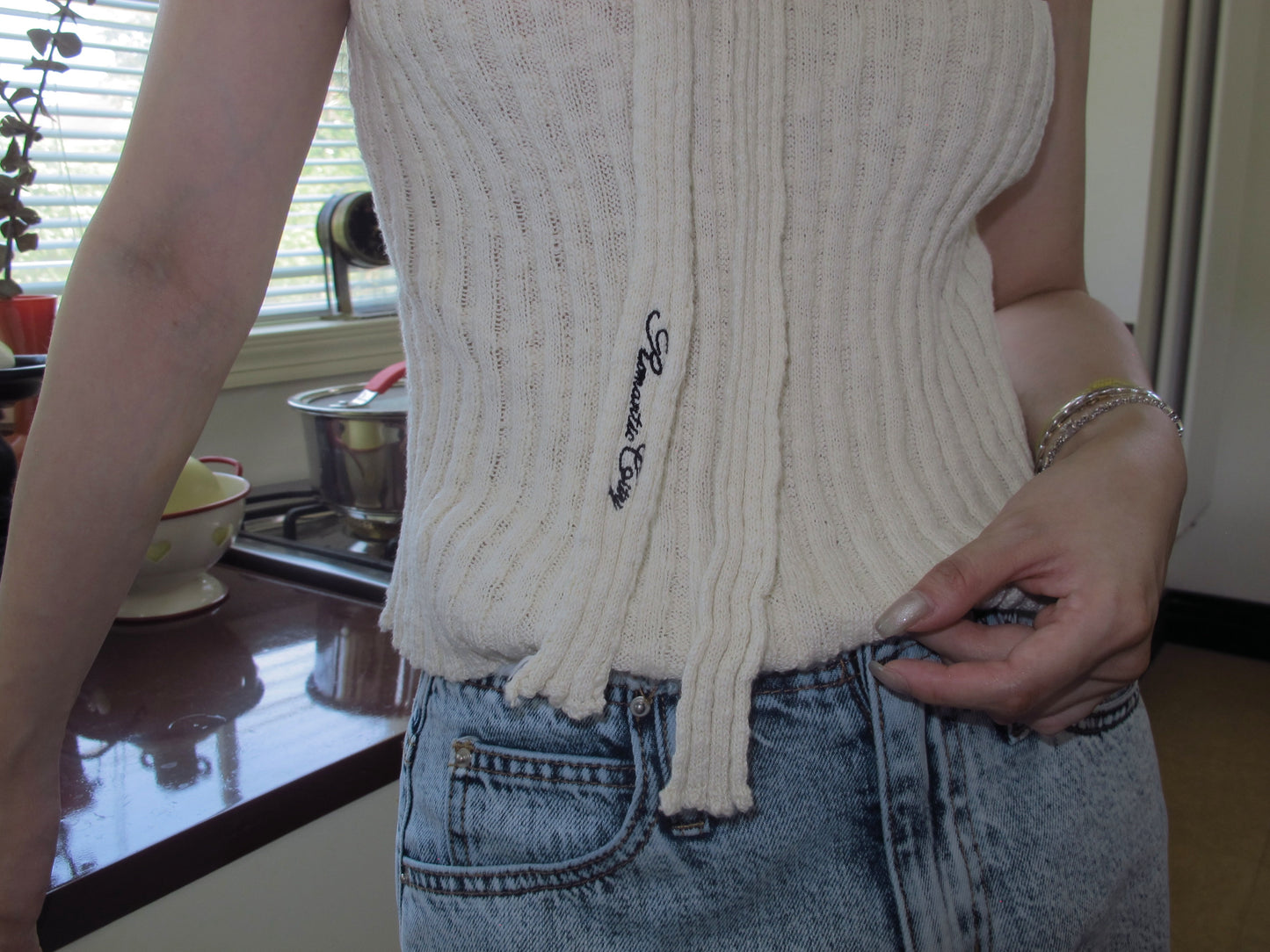 Chiffon knit top