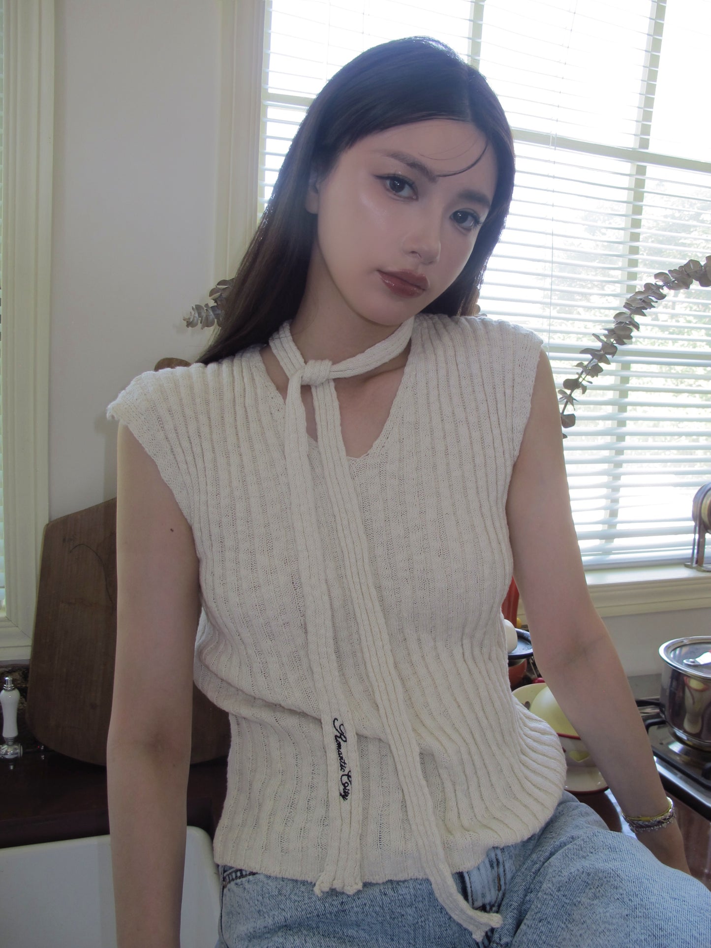 Chiffon knit top